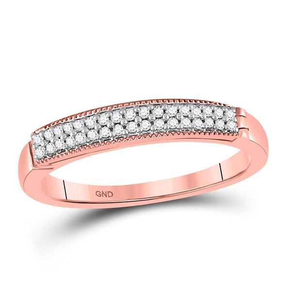 Diamond Pave Band Ring 1/10 Cttw 10kt Rose Gold