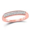 Image 1 : Diamond Pave Band Ring 1/10 Cttw 10kt Rose Gold