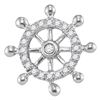 Image 2 : Diamond Anchor Wheel Stud Earrings 1/10 Cttw 10kt White Gold