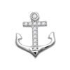 Image 3 : Diamond Anchor Wheel Stud Earrings 1/10 Cttw 10kt White Gold