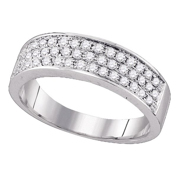 Diamond Pave Band Ring 1/2 Cttw 10kt White Gold