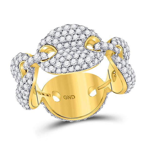 Mens Diamond Statement Link Band Ring 2 Cttw 10kt Yellow Gold