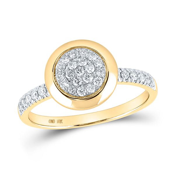 Diamond Circle Cluster Ring 1/3 Cttw 10kt Yellow Gold