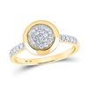 Image 1 : Diamond Circle Cluster Ring 1/3 Cttw 10kt Yellow Gold