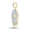 Image 2 : Mens Diamond Dripping O Letter Charm Pendant 3/4 Cttw 10kt Yellow Gold