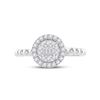 Image 2 : Baguette Diamond Circle Cluster Ring 1/4 Cttw 10kt White Gold