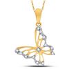 Image 1 : Diamond Butterfly Bug Pendant 1/20 Cttw 10kt Yellow Gold