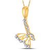 Image 2 : Diamond Butterfly Bug Pendant 1/20 Cttw 10kt Yellow Gold