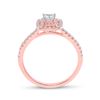 Image 3 : Princess Diamond Bridal Wedding Ring Band Set 3/4 Cttw 10kt Rose Gold