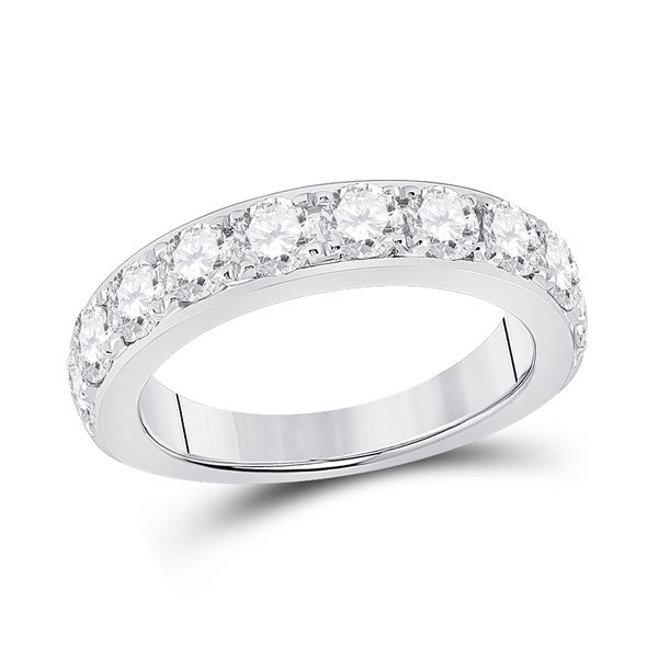 Diamond Single Row Band Ring 1-3/4 Cttw 14kt White Gold