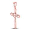 Image 2 : Diamond Heart Cross Pendant 1/4 Cttw 10kt Rose Gold