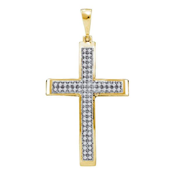 Diamond Medium Cross Pendant 1/5 Cttw 10kt Yellow Gold