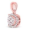 Image 2 : Diamond Halo Cluster Pendant 1/4 Cttw 14kt Rose Gold