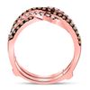 Image 4 : Brown Diamond Solitaire Enhancer Wedding Band 1/2 Cttw 14kt Rose Gold