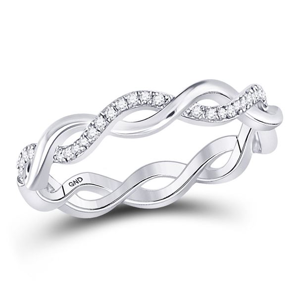 Diamond Fashion Braid Band Ring 1/10 Cttw 10kt White Gold
