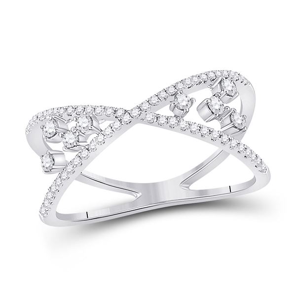 Diamond Modern Scattered Fashion Ring 1/3 Cttw 14kt White Gold