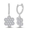 Image 1 : Diamond Dangle Earrings 1 Cttw 10kt White Gold