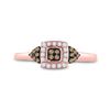 Image 2 : Brown Diamond Square Cluster Ring 1/5 Cttw 10kt Rose Gold