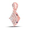 Image 2 : Diamond Offset Square Cluster Pendant 1/2 Cttw 14kt Rose Gold