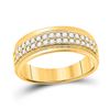 Image 1 : Mens Diamond Wedding Machine Set Band Ring 1/2 Cttw 10kt Yellow Gold