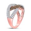 Image 3 : Brown Diamond Link Fashion Ring 1-1/2 Cttw 14kt Rose Gold
