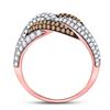 Image 4 : Brown Diamond Link Fashion Ring 1-1/2 Cttw 14kt Rose Gold