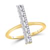 Image 1 : Baguette Diamond Linear Bar Fashion Ring 1/3 Cttw 14kt Yellow Gold