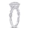 Image 3 : Diamond Square Cluster Ring 1/2 Cttw 14kt White Gold