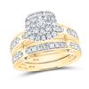 Image 2 : His Hers Diamond Matching Wedding Set 1-1/5 Cttw 10kt Yellow Gold