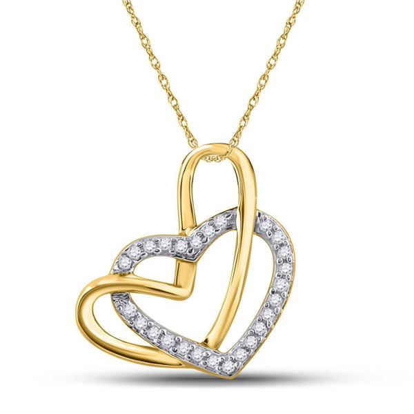 Diamond Heart Pendant 1/12 Cttw 10kt Yellow Gold