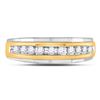 Image 2 : Mens Diamond Wedding Band Ring 1/4 Cttw 10kt Two-tone Gold