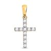 Image 1 : Diamond Cross Pendant 1/5 Cttw 14kt Yellow Gold