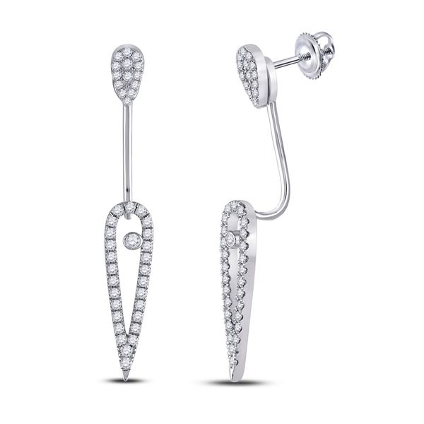 Diamond Fashion Earrings 1/2 Cttw 14kt White Gold