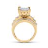 Image 3 : Diamond Cluster Bridal Wedding Engagement Ring 1-1/2 Cttw 10kt Yellow Gold