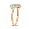 Image 4 : Diamond Bypass Fashion Ring 1/3 Cttw 10kt Yellow Gold