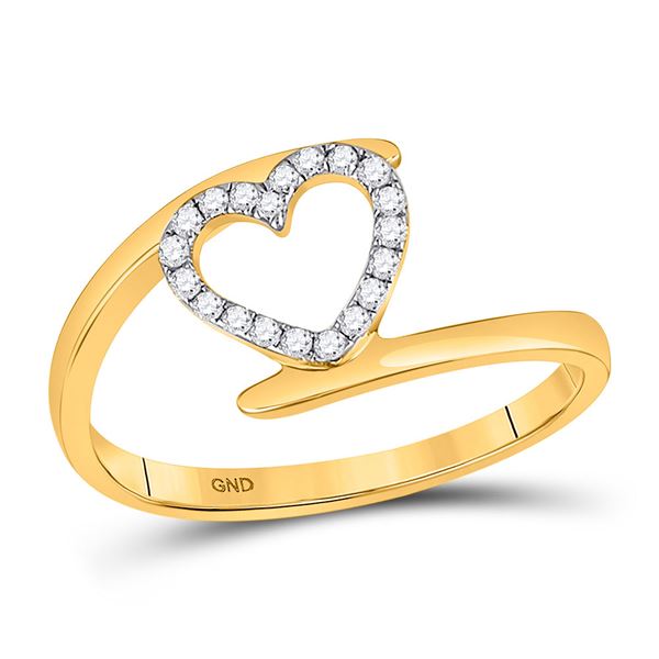 Diamond Heart Ring 1/8 Cttw 10kt Yellow Gold