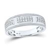 Image 3 : His Hers Diamond Cluster Matching Wedding Set 1-1/4 Cttw 10kt White Gold