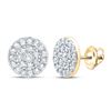 Image 1 : Diamond Cluster Earrings 1 Cttw 10kt Yellow Gold