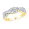 Image 1 : Diamond Crossover Band Ring 1/2 Cttw 10kt Yellow Gold