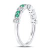 Image 3 : Emerald Diamond Stackable Band Ring 1/4 Cttw 10kt White Gold