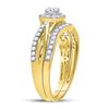 Image 3 : Diamond Bridal Wedding Ring Band Set 1/2 Cttw 14kt Yellow Gold