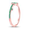 Image 3 : Emerald Key Stackable Band Ring 1/5 Cttw 10kt Rose Gold