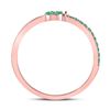 Image 4 : Emerald Key Stackable Band Ring 1/5 Cttw 10kt Rose Gold