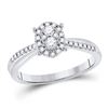 Image 1 : Diamond Oval Cluster Ring 1/4 Cttw 10kt White Gold