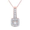 Image 1 : Diamond Square Pendant 1/5 Cttw 10kt Rose Gold