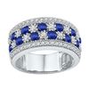 Image 1 : Lab-Created Blue Sapphire Band Ring 2-3/8 Cttw Sterling Silver