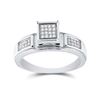 Image 1 : Diamond Square Ring 1/10 Cttw Sterling Silver