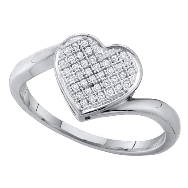 Diamond Heart Ring 1/10 Cttw Sterling Silver