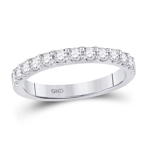 Diamond Wedding Single Row Band 1/2 Cttw 14kt White Gold