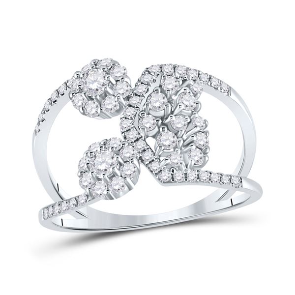 Diamond Negative Space Band Ring 3/4 Cttw 14kt White Gold